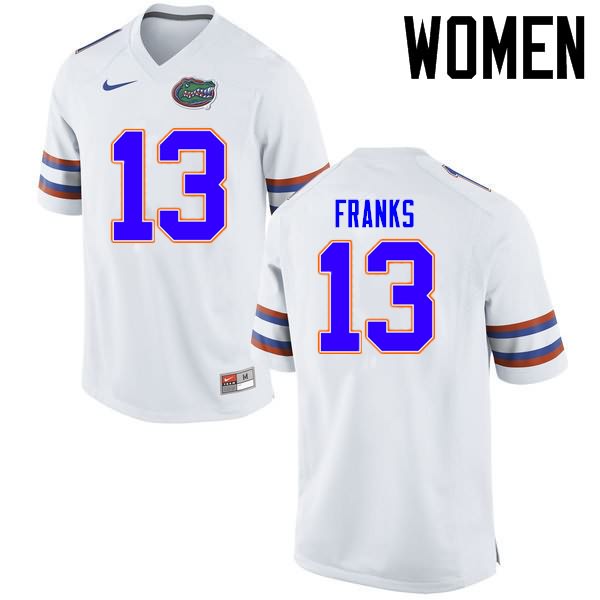 NCAA Florida Gators Feleipe Franks Women's #13 Nike White Stitched Authentic College Football Jersey HVJ0164CH